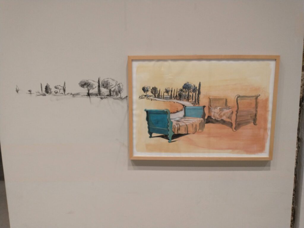 Painting of the exhibition Câmara Lenta by Mimi Tavares